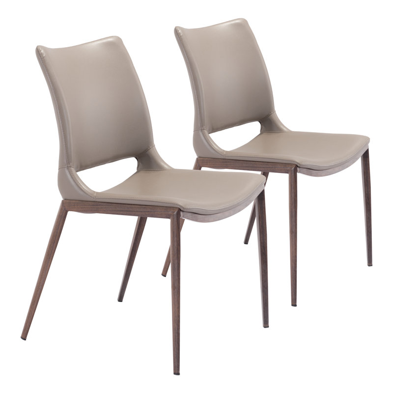 Ace 17.5'' H Upholstered Side Chair, Gray, Walnut