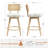 Uniondale Swivel Upholstered 26.2'' Counter Stool with Rattan Cane Back and Solid Wood Frame-1654579977