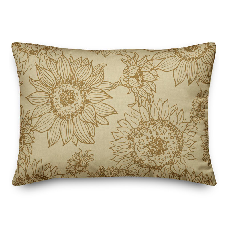 Polyester/Polyester Blend Lumbar Rectangular Pillow Cover & Insert, Gold/Yellow