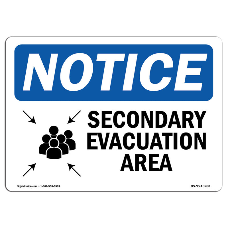 Secondary Evacuation Area Sign
