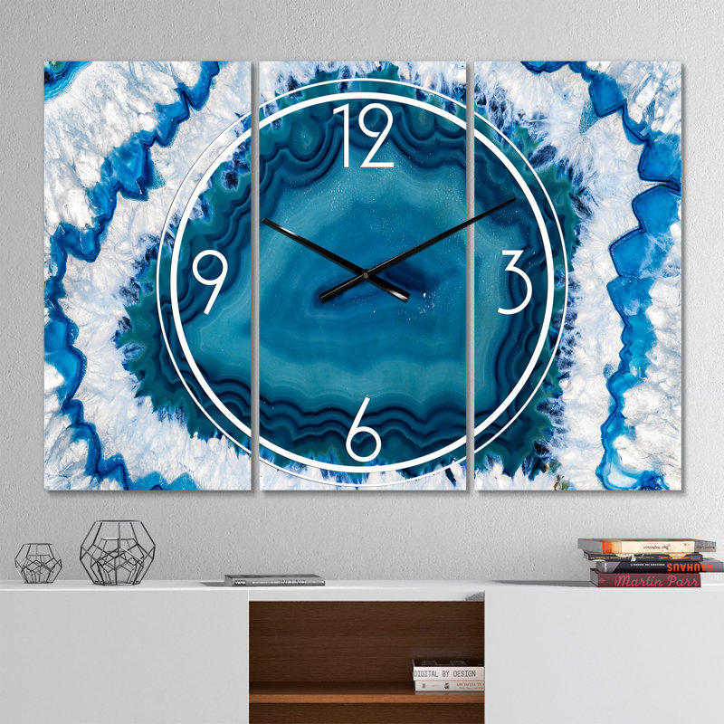 Blue Agate Crystal - Modern wall clock