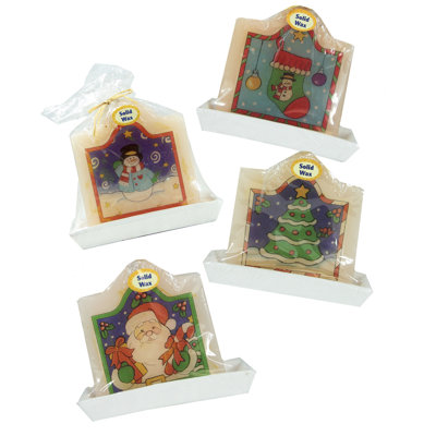 Ensemble de 72 bougies de Noël père Noël blanches et vertes 4,25 "