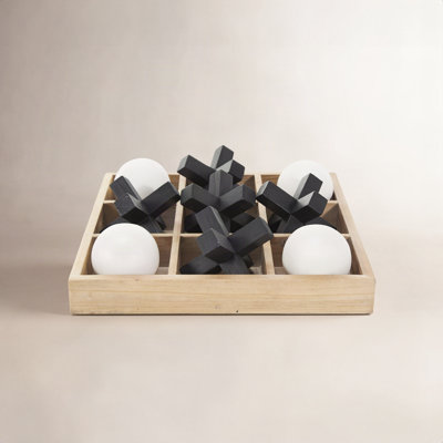 Dimensional Wood Tic-Tac-Toe Game Set