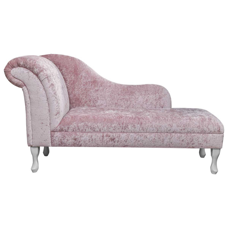 Upholstered Chaise Lounge, Pink, White