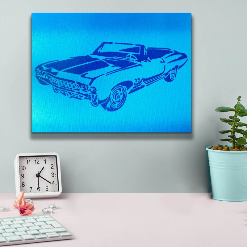 «17 Muscle Car 1» par Abstract Graffiti, art mural sur toile, H 12 po x l 16 po x P 0,75 po