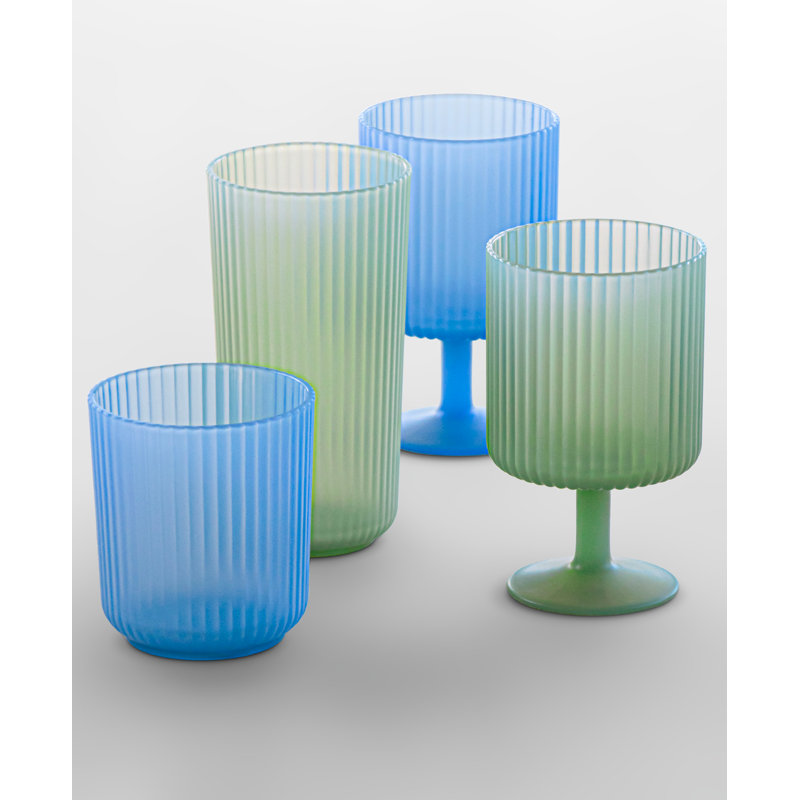 Tarhong 22oz. Highball Glass Set, Aqua