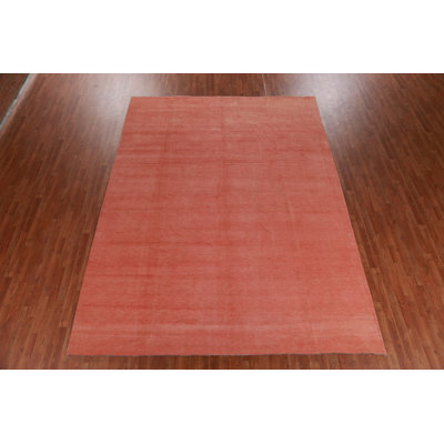 Tapis uni uni rose Gabbeh 9x12