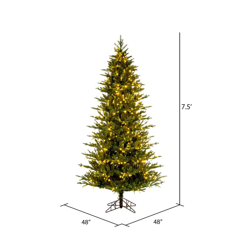 7.5' H Lighted Artificial Fir Christmas Tree