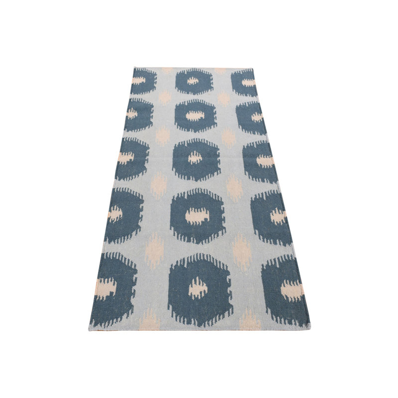 Tapis de couloir bleu en laine noué à la main 2 pi 7 po x 6 pi 1 po FC5FCAE944B045B790C10BC88518596D