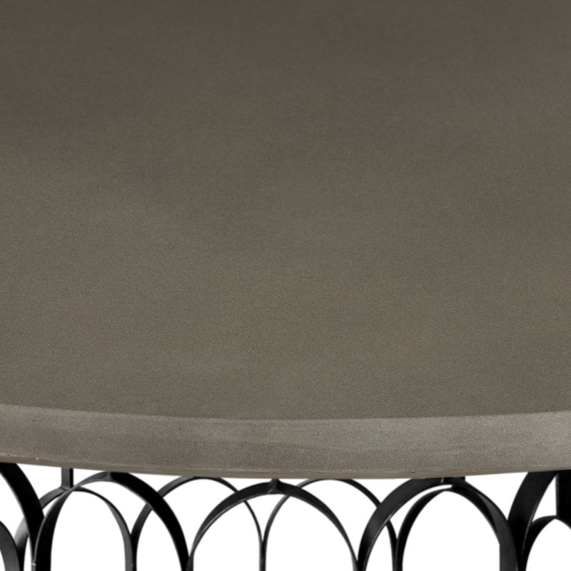 Siniard Round Metal Base Dining Table, Gray