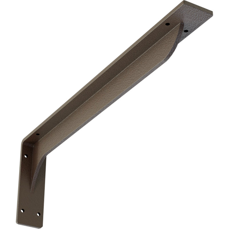 2"W x 20"D x 6 1/2"H Embrey Steel Bracket, Hammered Brown, 6.5" H x 2" W x 20" D, Hammered Brown