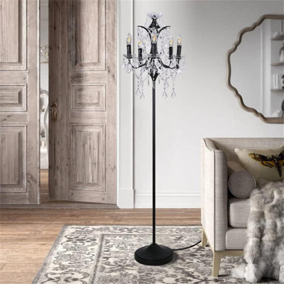 Traditional Crystal Floor Lamp