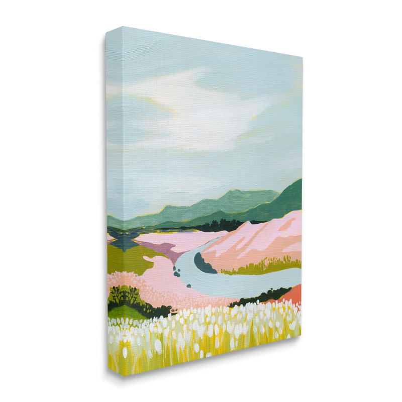 "Pastel Mountain Stream", art mural par Grace Popp, H 30 po x l 40 po