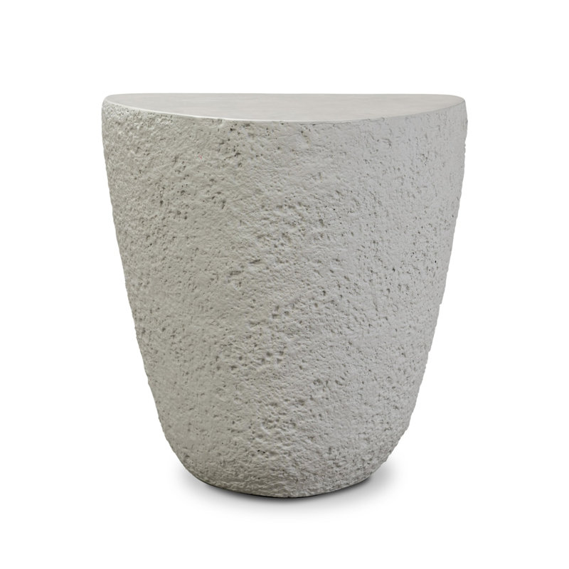 Medina Outdoor End Table-Large-Blanc Stone