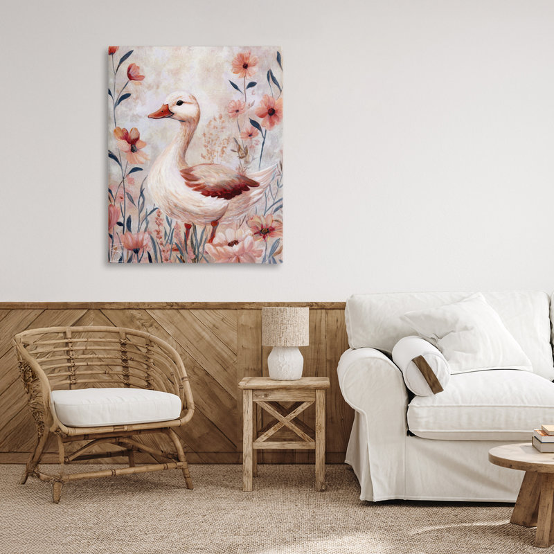 Canard en toile rose, design par Sara Culpepper, H 30 po x l 24 po