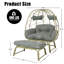 Spacieuses chaises longues de patio, chaise moderne en osier d'acier avec repose-pieds