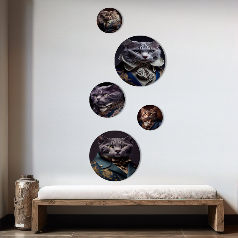 Ensemble de 5 décorations murales en métal