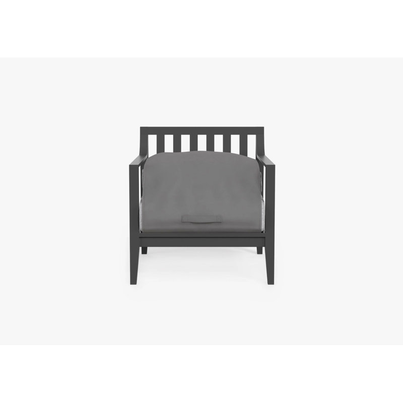 Fauteuil d'extérieur blanc en aluminium , Gris brouillard du Pacifique, Noir, noir, noir, noir