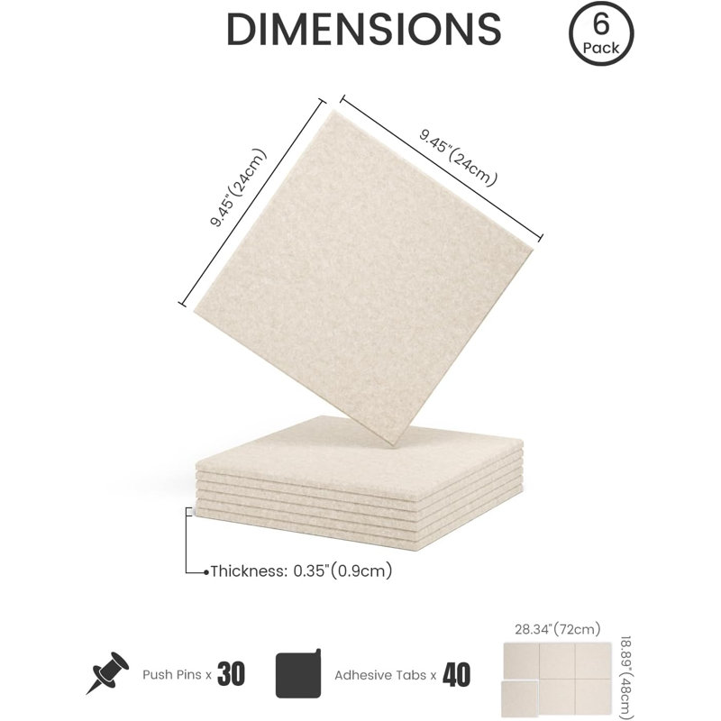 Carreaux de babillard en feutre - 28 po x 18 po, alternative en panneau de liège pour décoration de bureau