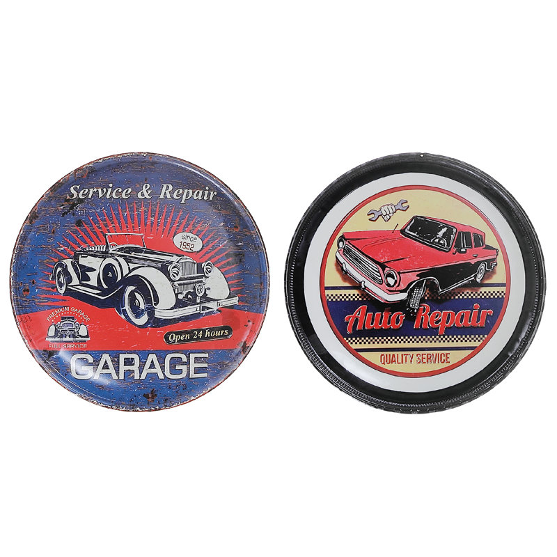 Plaque de garage en métal embossée