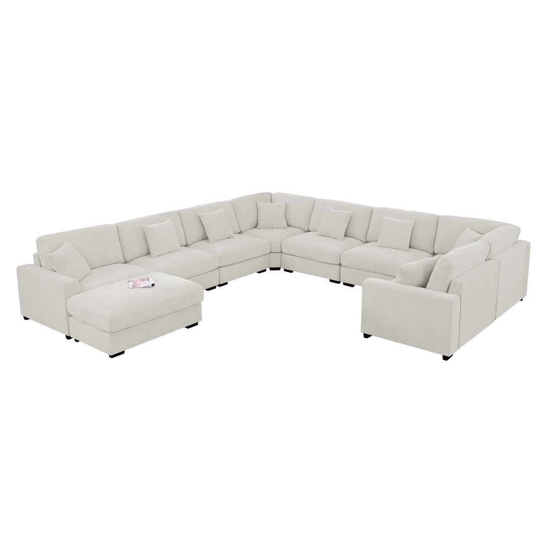 Chenille Modular 12-piece Oversized Reversible Corner Sectional Alexent Body 