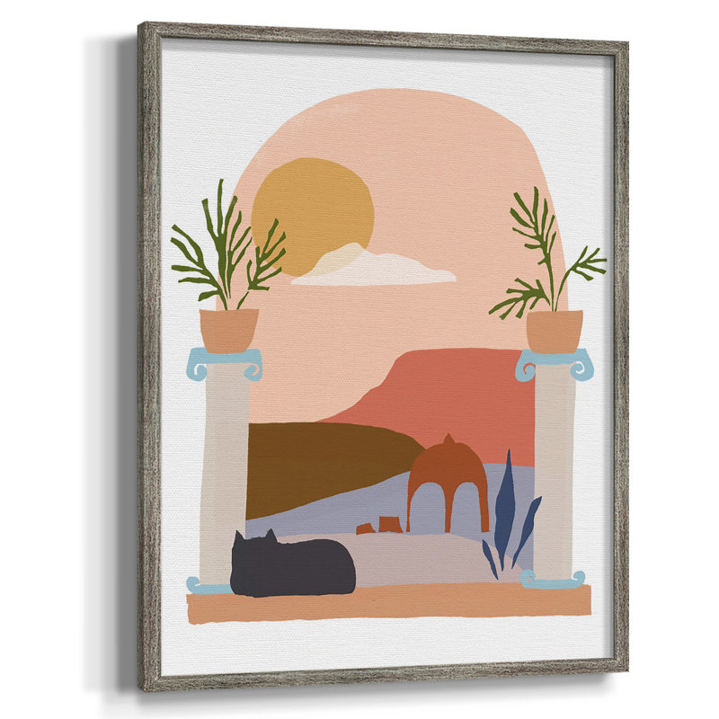 Raphia Palm I, Toile encadrée argent patiné, Pas de tapis