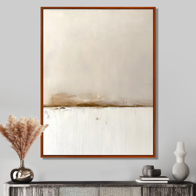 Gold White Shadow Lines Abstract - Minimalism Canvas Prints, Gold Minimalist Wall Art