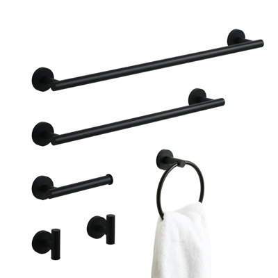 Stainless Steel Wall-Mounted 6-piece bathroom hardware set