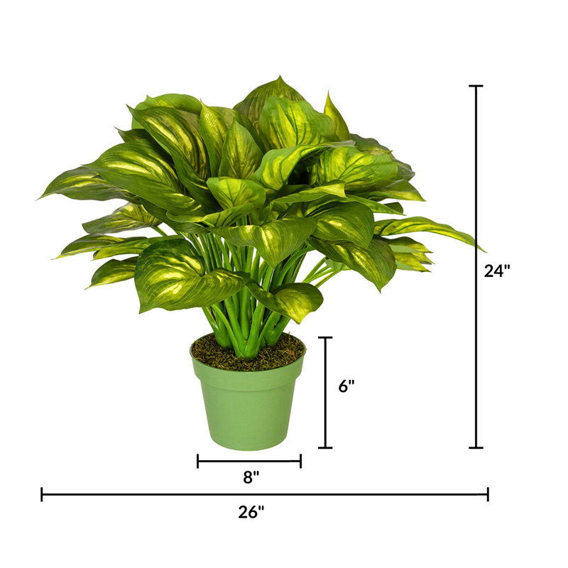 24 po Faux feuillage en pot vert