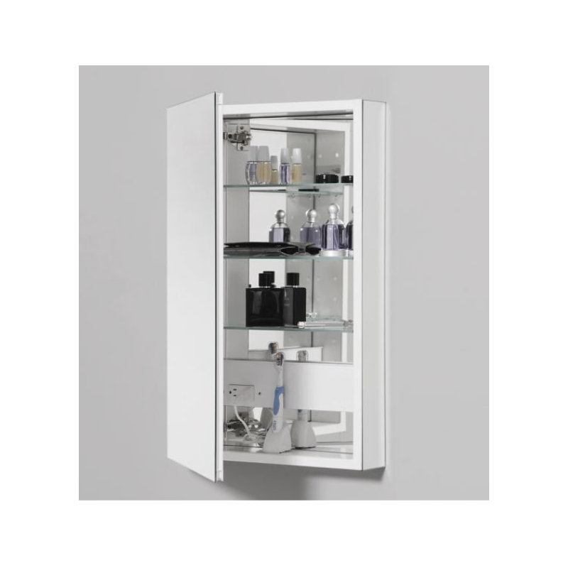 PL Series Recessed or Surface Mount Frameless Medicine Cabinet with 4 Adjustable Shelves