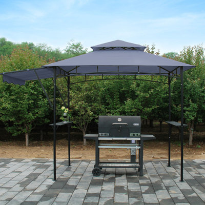 Grill Gazebo 11x5ft Double Tiered with Extra Shadow BBQ Waterproof Canopy Outdoor Gazebos