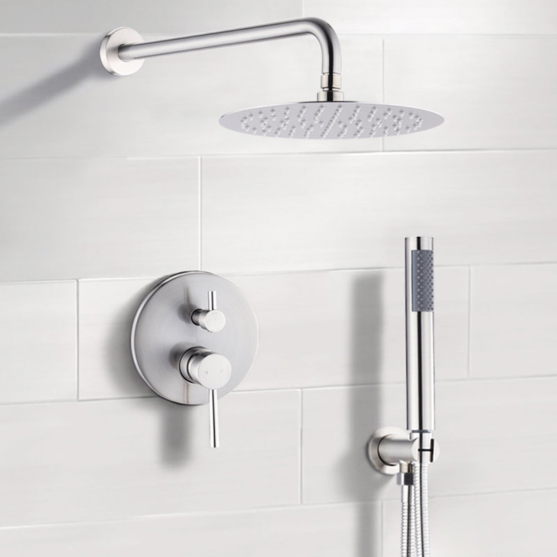 Tête de douche noire matte de 10 po avec pluie et douchette en laiton pour une salle de bain charmante: expérience moderne