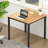 Small Square Dining Table- 31-1/2'' Sturdy And Heavy Duty Writing Desk For Small Spaces And Writing Table Desk, Teak Color Desktop & Black Frame