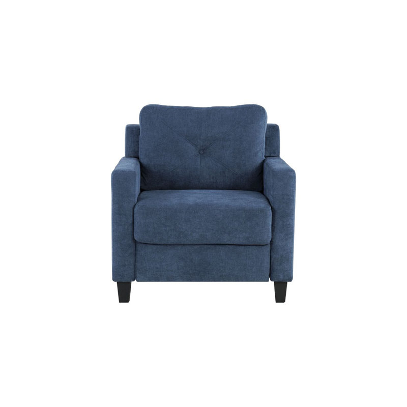 Ensemble moderne de 3 pièces en chenille bleu marine Modern Sofahoratio
