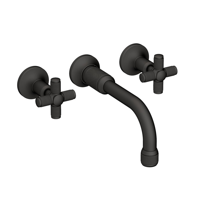 Wall Mount Lavatory Faucet, Flat Black