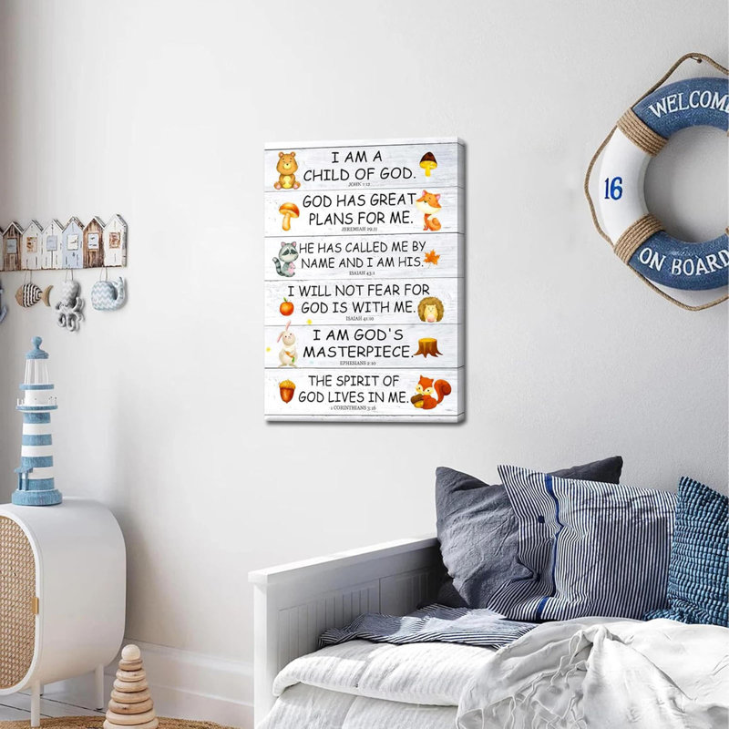 Écriture sur toile, art mural pour chambre d'enfant - Christian I Am A Child of God
