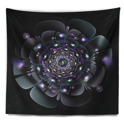 Tapisserie florale florale bleue et noire