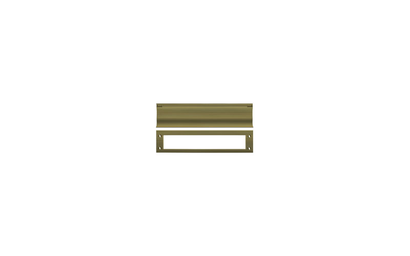 13" x 3" Brass Mail Slot, Antique Brass