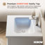 Velora 24 po Meuble-lavabo autoportant à simple cuve blanche avec plateau Everstone blanc assemblé