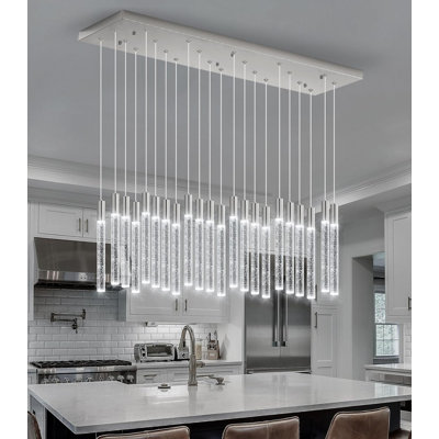 Lustre rectangulaire moderne 22 lumières Glam