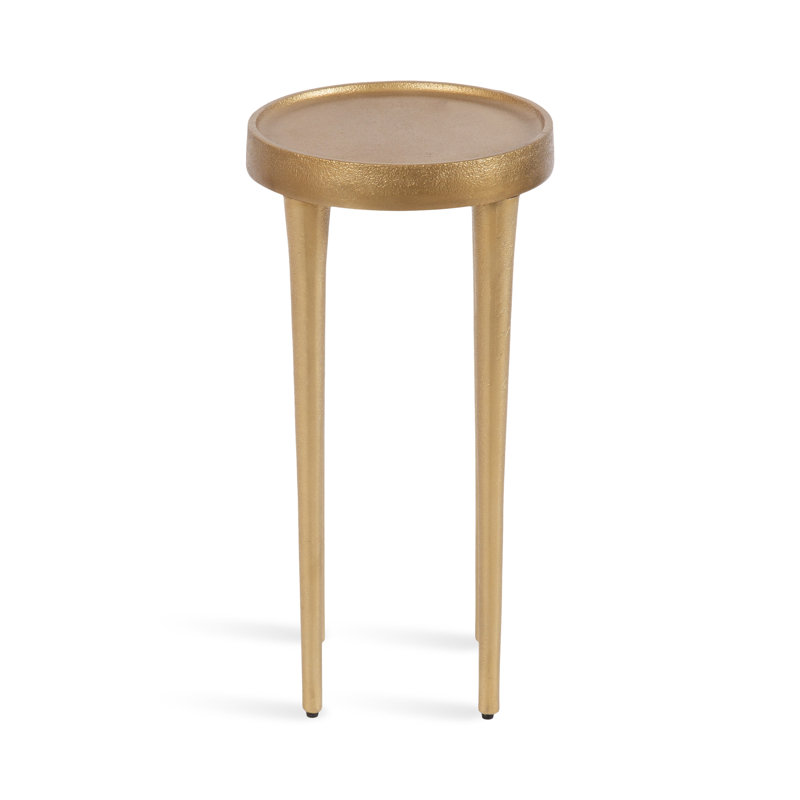 Table à boissons ronde en métal, Doré, H 20,5 po x l 10 po x P 10 po