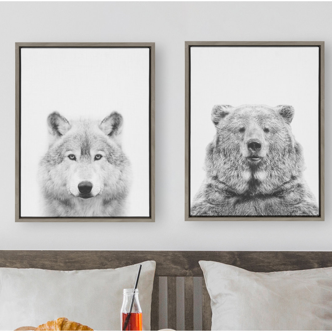 Melita Wolf and Bear European' by Simon Te - 2 Piece Floater Frame Photograph Print Set on Canvas Ebern Designs Frame 