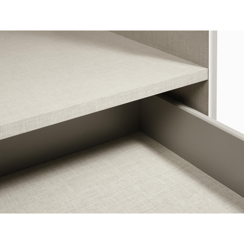 Stuttgart 3 Door Wardrobe, Alpine White/Silk Grey, 197cm H x 136cm W x 54cm D