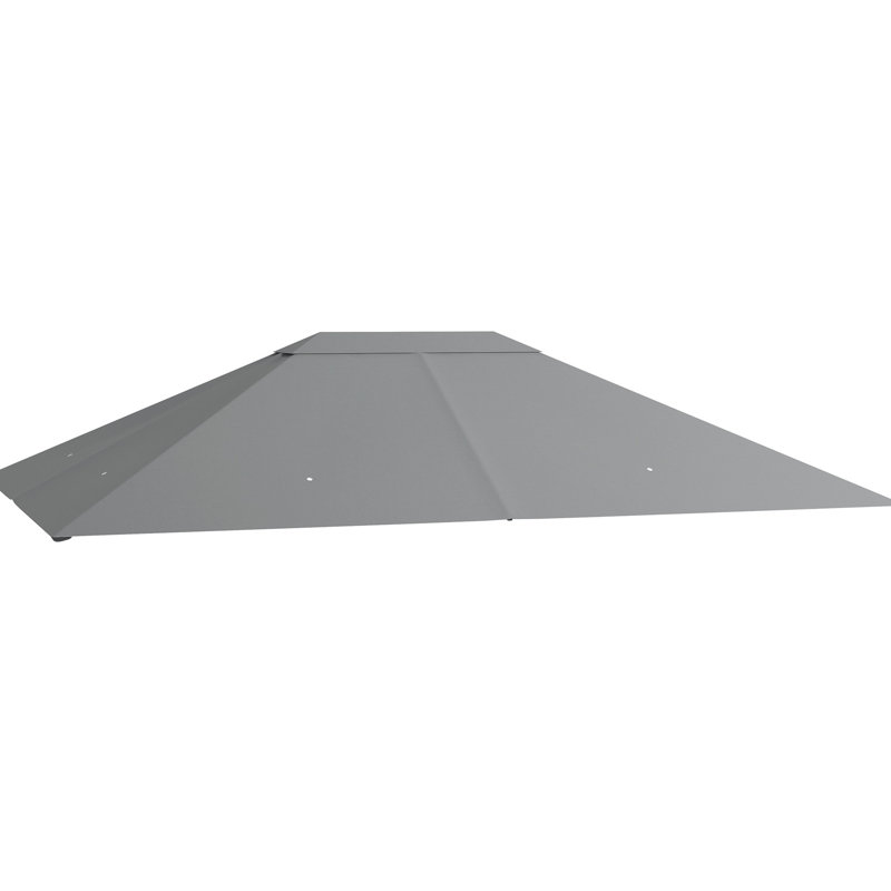 Auvent de remplacement pour pavillon de jardin gris, 10 pi x 13 pi, trous d'évacuation et de drainage, housse de remplacement pour l'extérieur de 13 pi, gris, système de drainage, structure