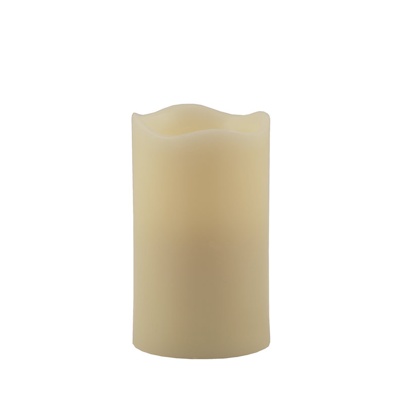 Bougie colonne sans flamme 5 po ivoire, 5"