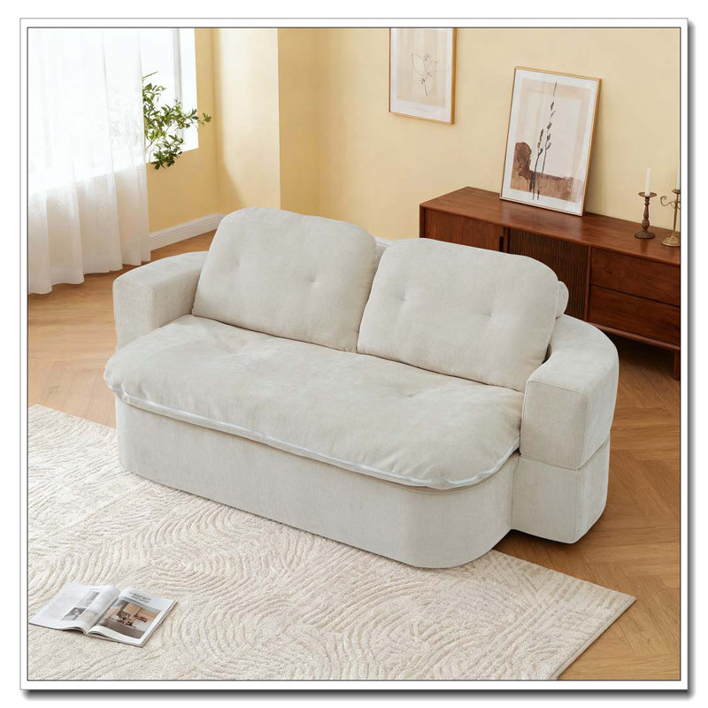 Canapé moderne avec 2 coussins, Beige