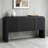 62.2'' Rustic Wave-Pattern Console Table With 4 Doors & Adjustable Shelf, Curved Sofa Table For Living Room, Foyer & Hallway-1837761692