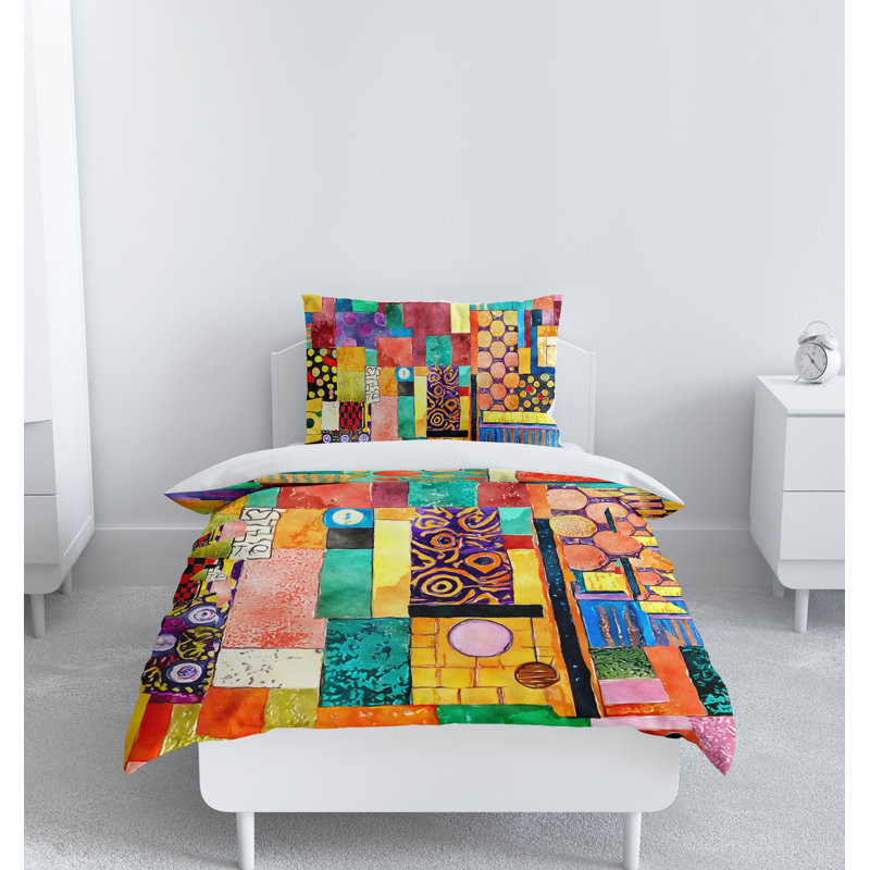 Modern & Contemporary Polyester Duvet Cover, Twin Duvet Cover + 1 Queen Sham