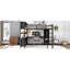 Grand lit mezzanine avec armature en métal, bureau, garde-robe et rangement pour économiser de l'espace-326383589