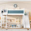 Lit mezzanine double avec rangement et glissade amovible pour chambre d'enfant-1382582011-1382582013